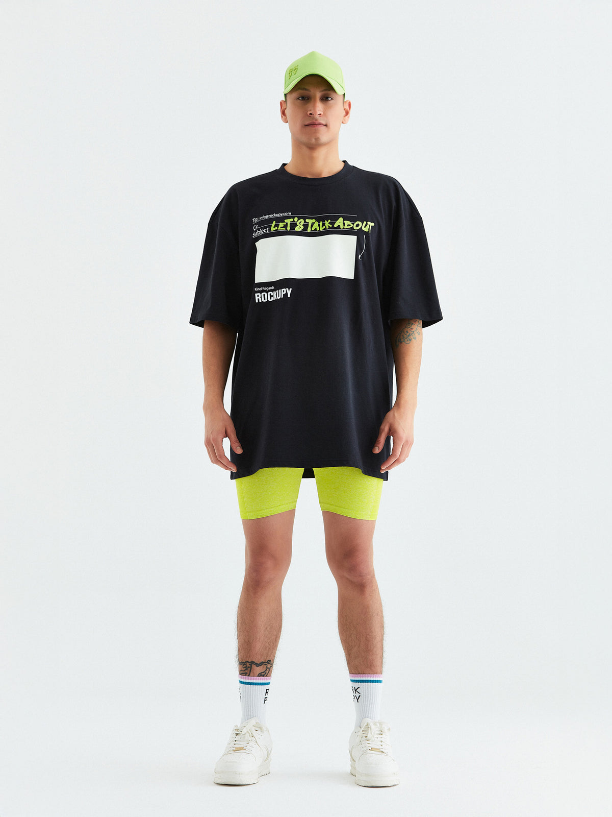 Oversize T-Shirt Unisex Silver in Schwarz
