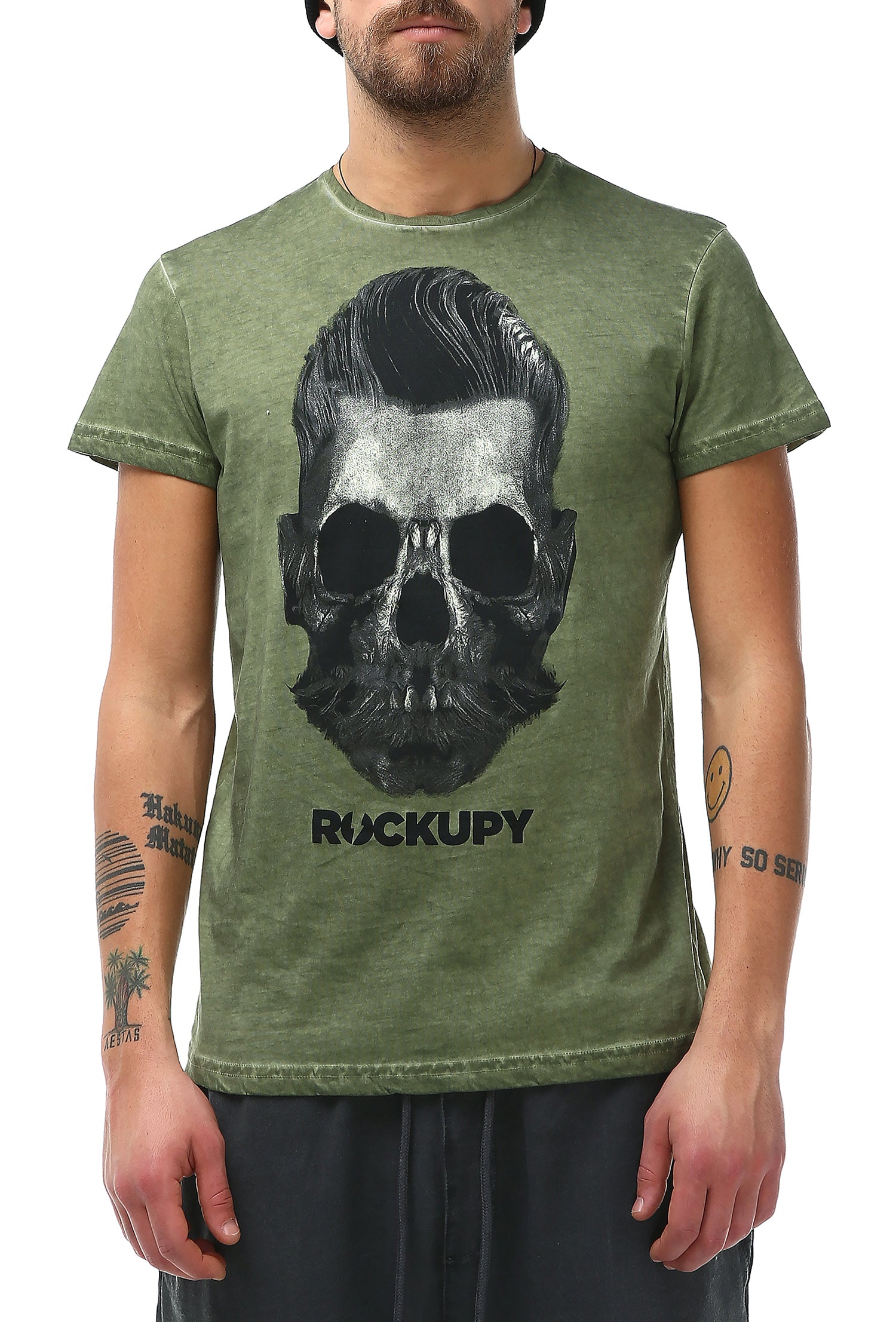 Male Skull Printed T-Shirt - Rockupy