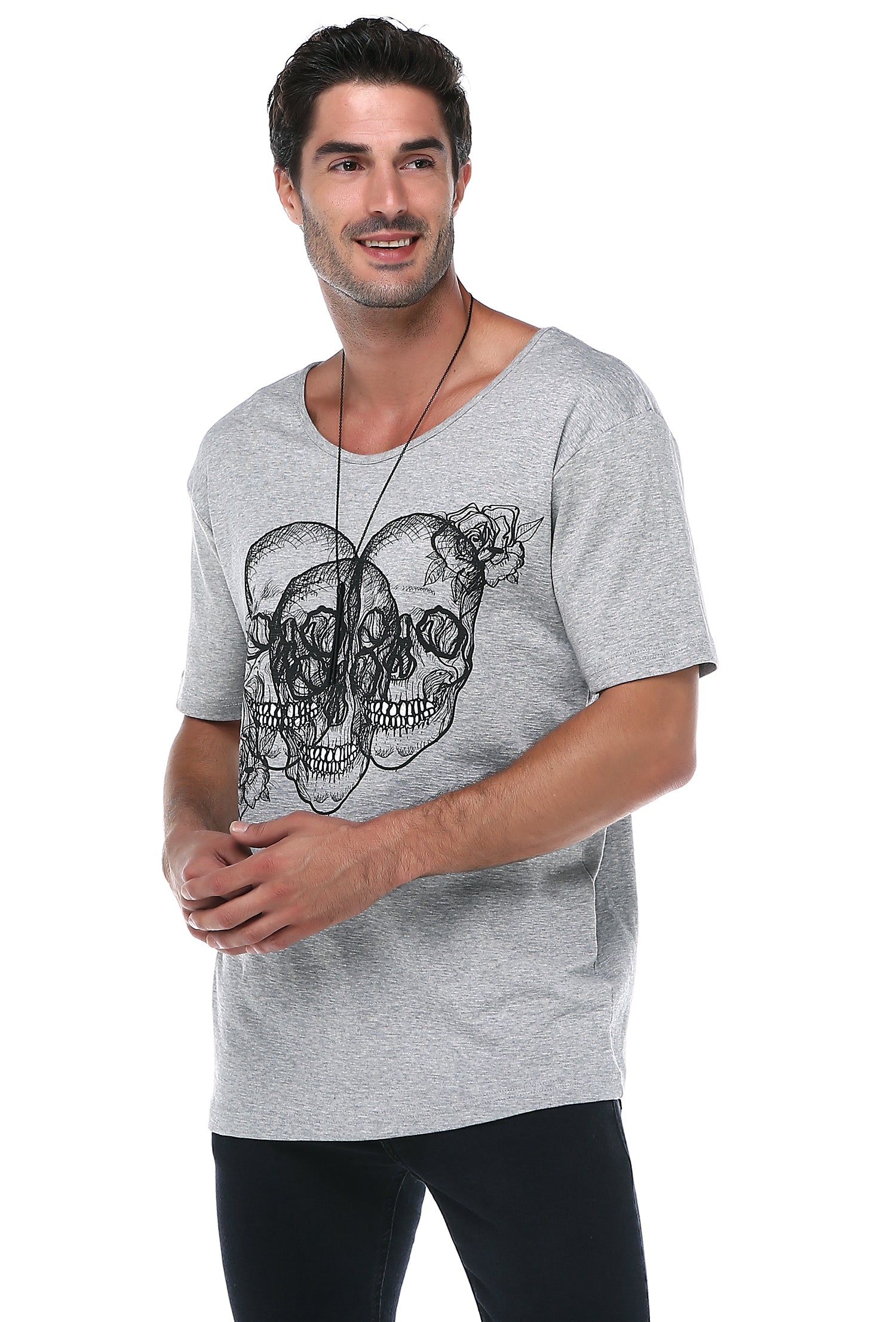 Men Skull Printed T-Shirt - Rockupy