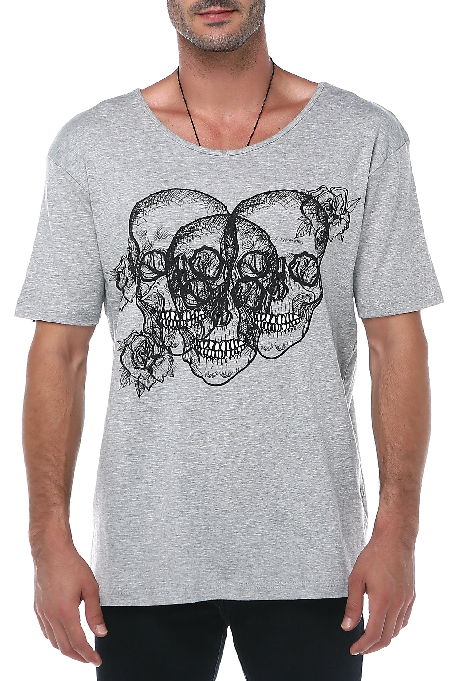 Men Skull Printed T-Shirt - Rockupy