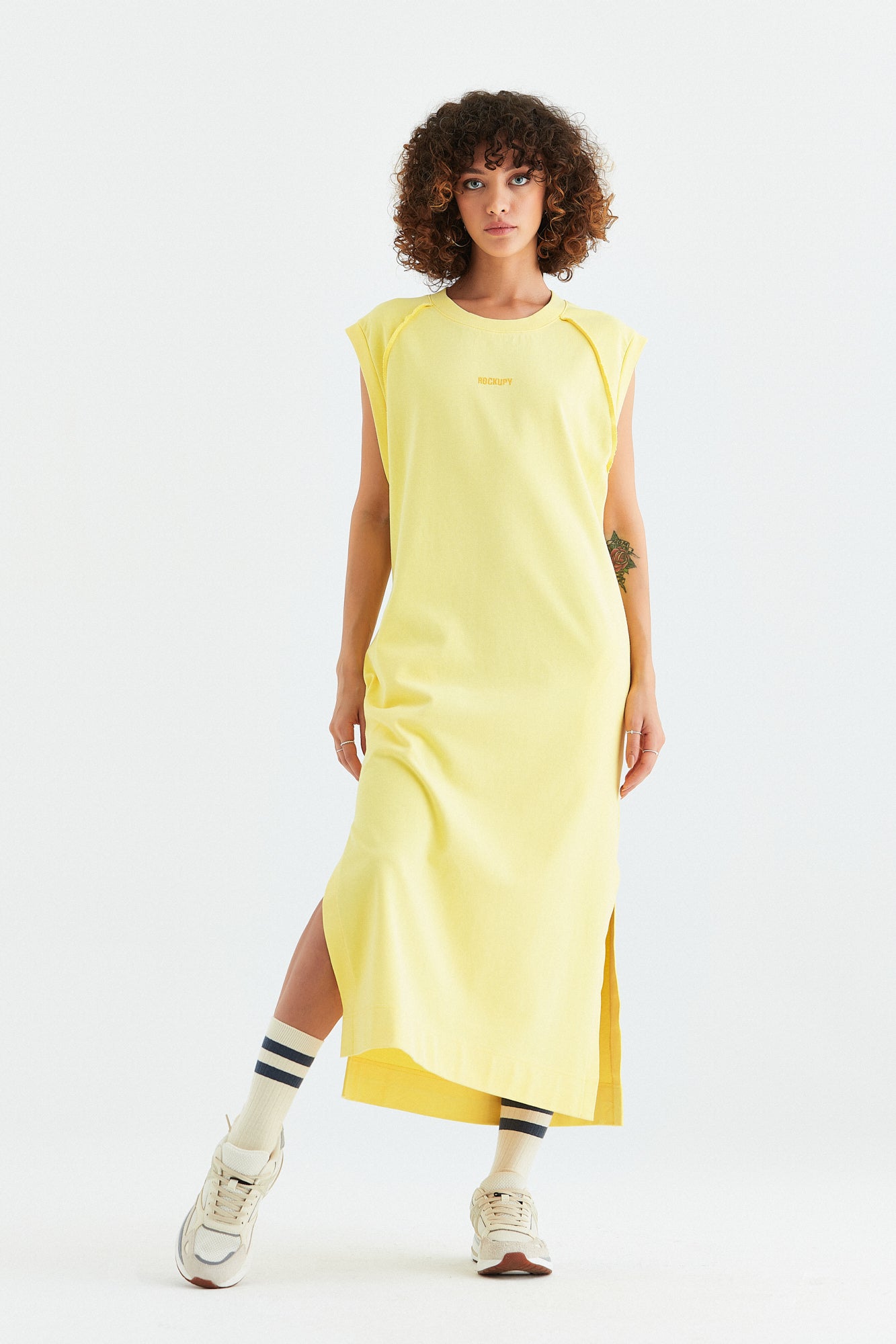Ärmelloses Kleid Linette in Gelb