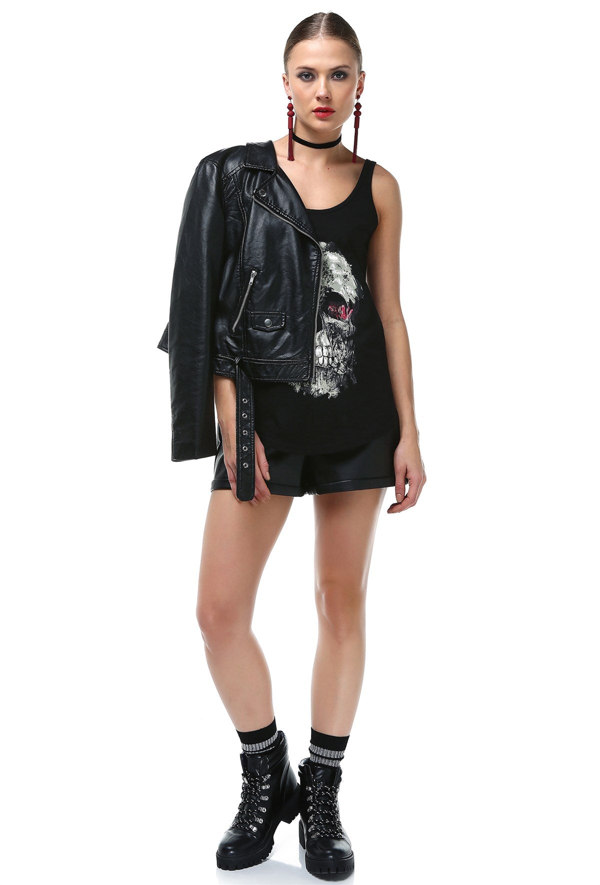 Skull Printed Tank Top - Rockupy