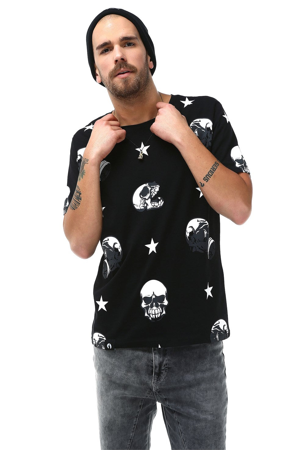 Skull Printed T-shirt - Rockupy
