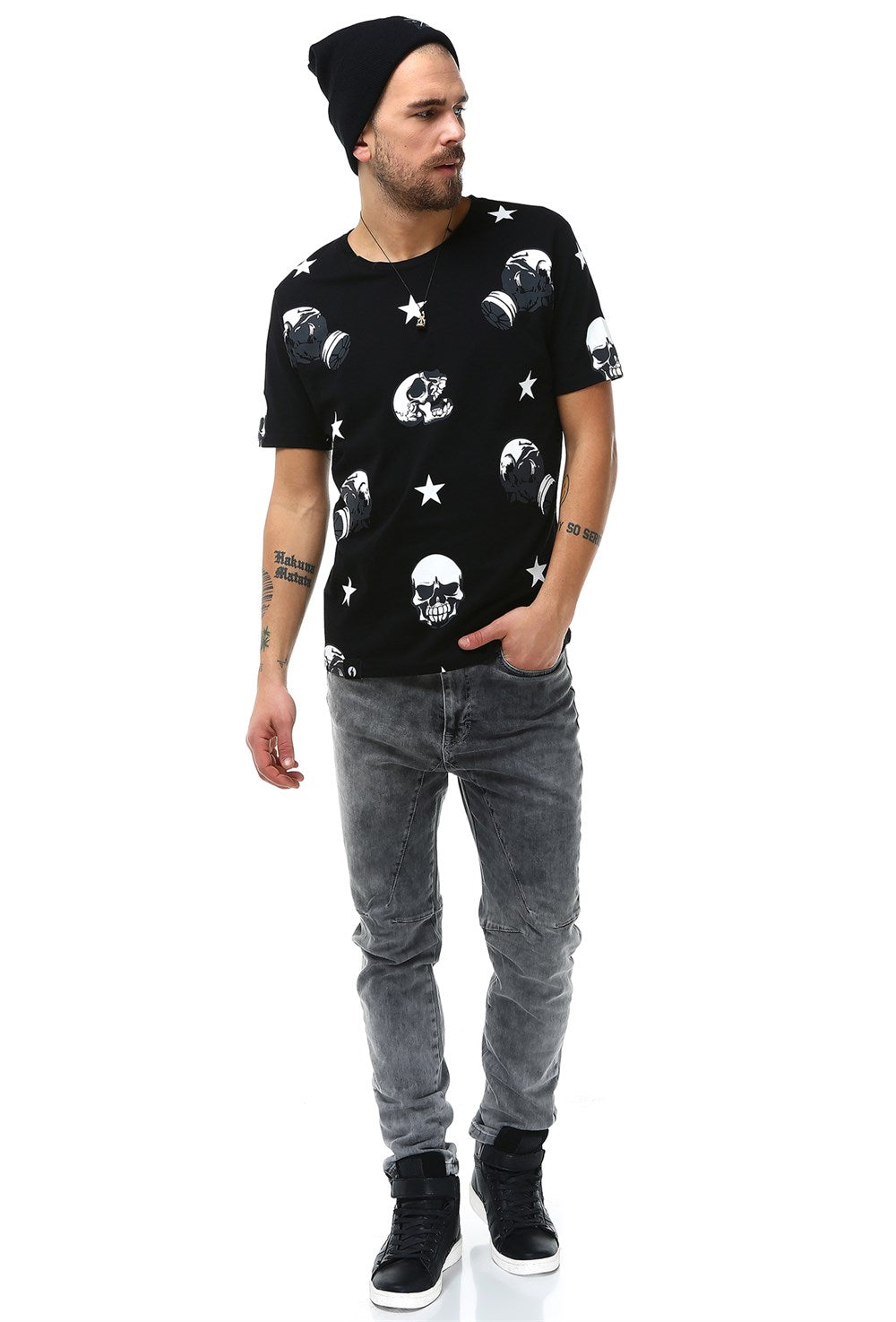 Skull Printed T-shirt - Rockupy