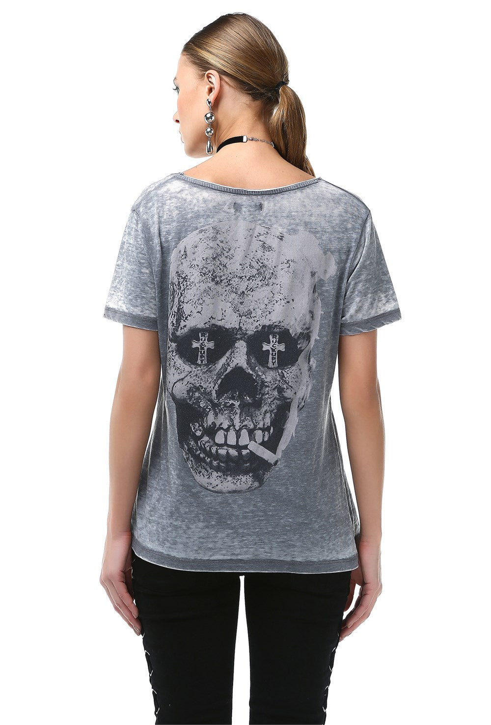 Skull Printed T-Shirt - Rockupy