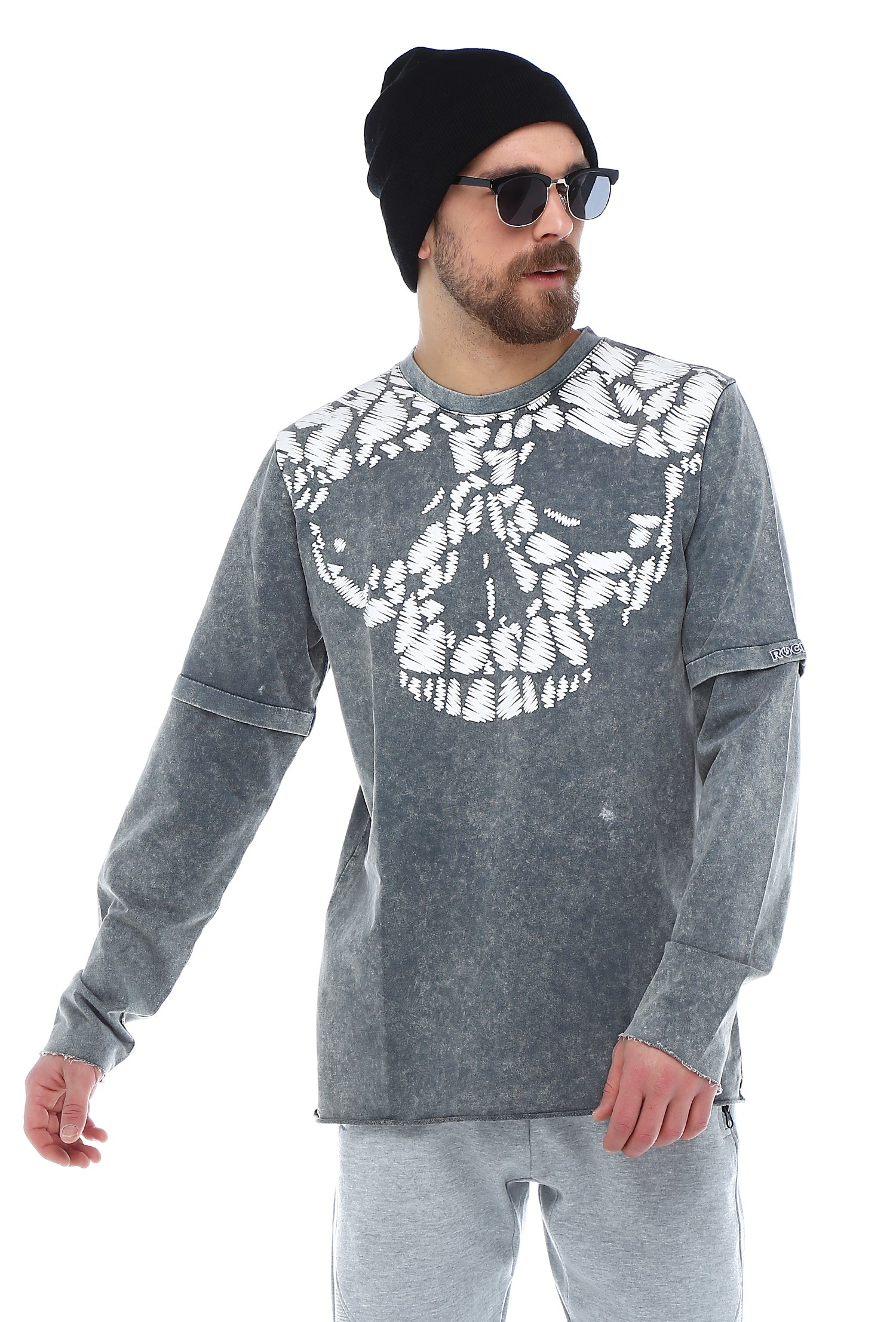 Rockupy Skull Printed Sweatshirt - Rockupy