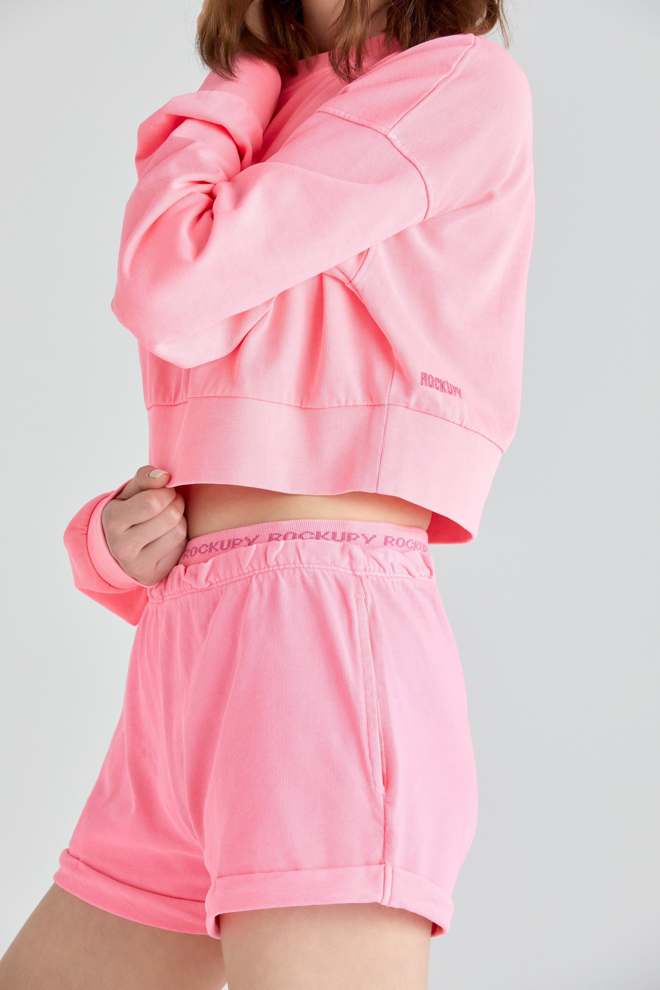 Crop-Sweatshirt für Damen Melanie in Pink