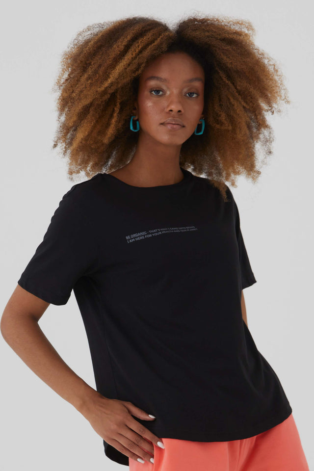 Organic T-Shirt für Damen Okellani in Schwarz
