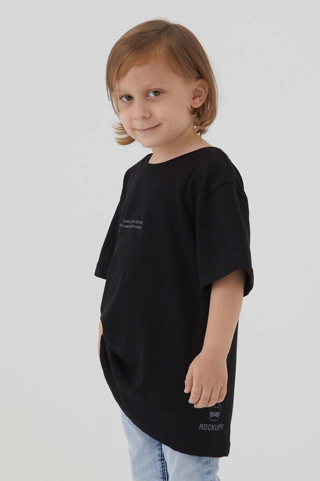 Organic Kinder T-Shirt Unisex Quoc in Schwarz