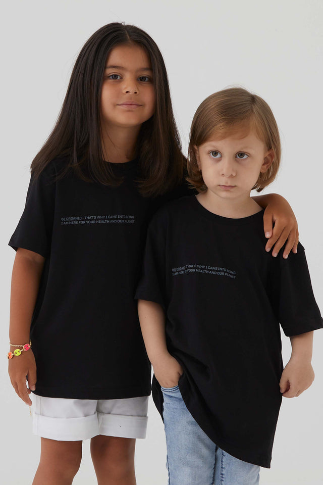 Organic Kinder T-Shirt Unisex Quoc in Schwarz