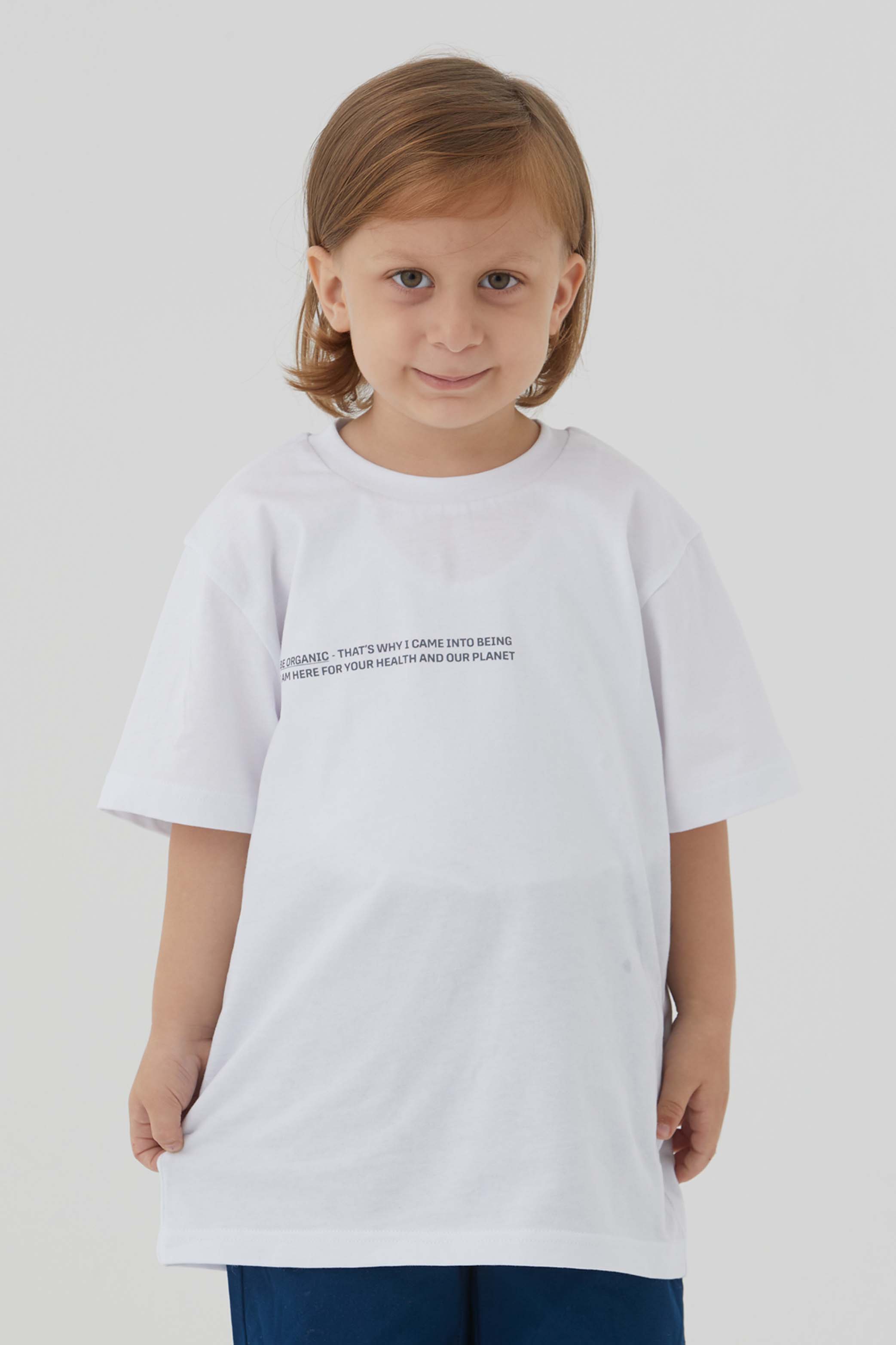 Organic Kinder T-Shirt Unisex Quoc in Weiß