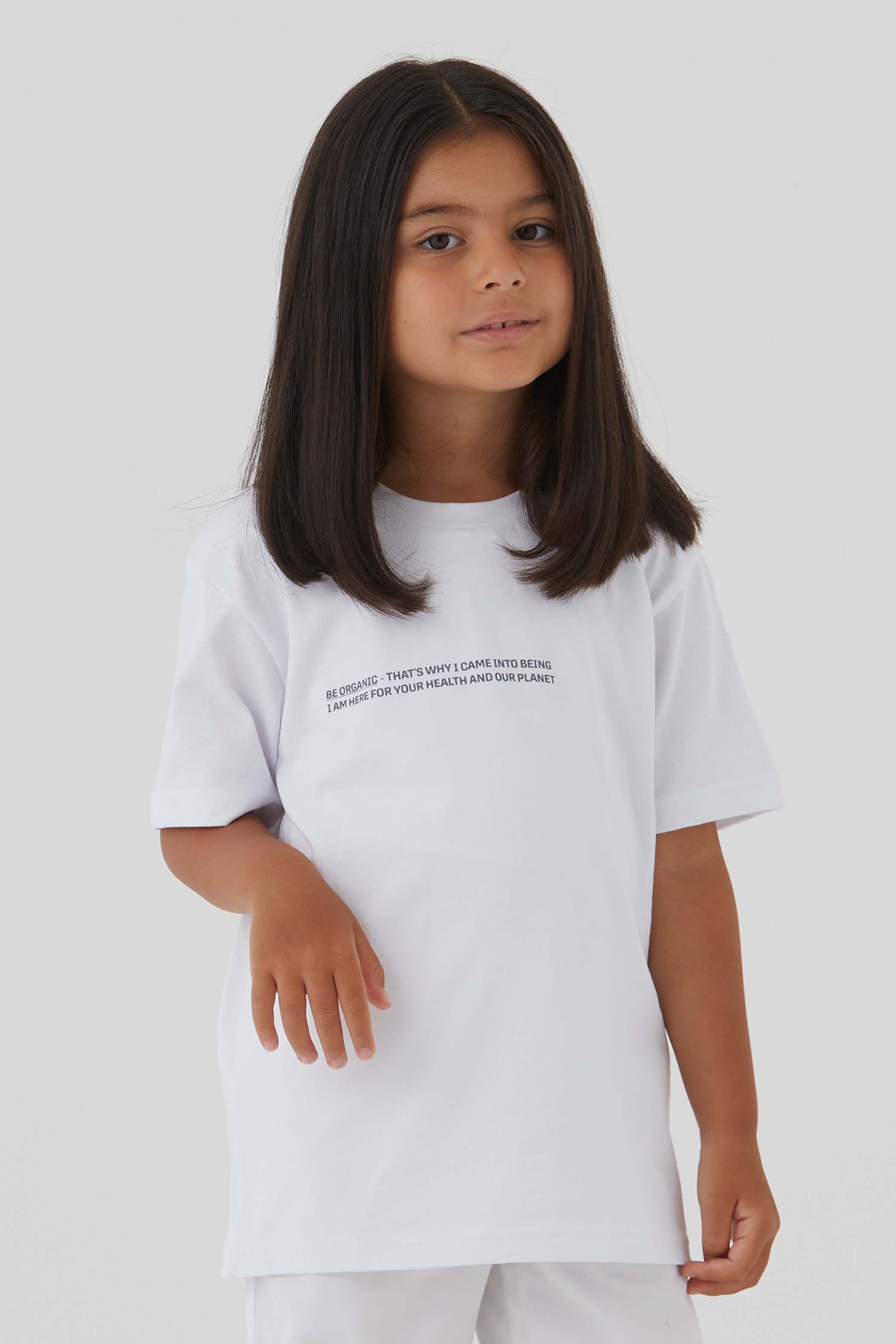 Organic Kinder T-Shirt Unisex Quoc in Weiß