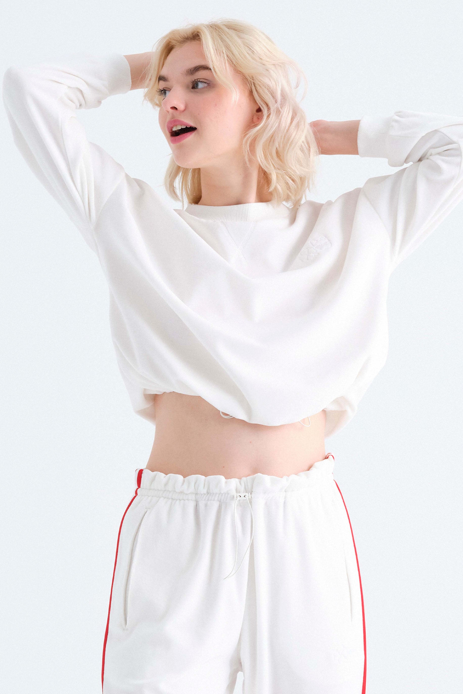 Sweater für Damen Vroni in Weiß aus Samt