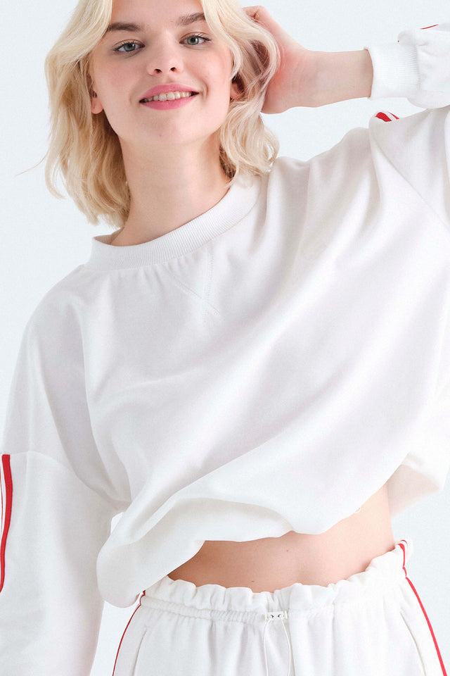 Sweater für Damen Vroni in Weiß aus Samt